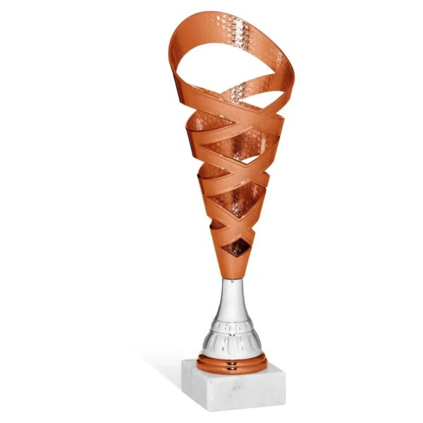 Coppa 96262-C trofeo argentata traforata alta 34,5 cm con base in marmo bianco
